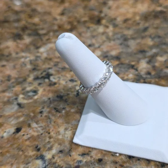 Platinum 2.88 CT Diamond Eternity Band - SZ 6 - Picture 3 of 14